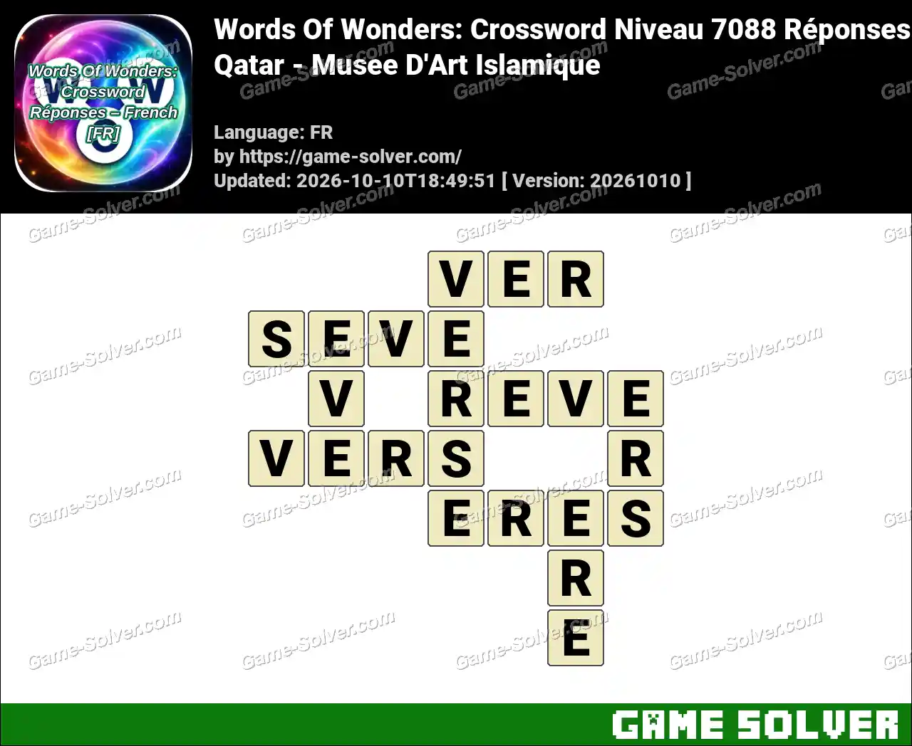 Words Of Wonders: Crossword Niveau 7088 Réponses – Qatar – Musee D’Art Islamique